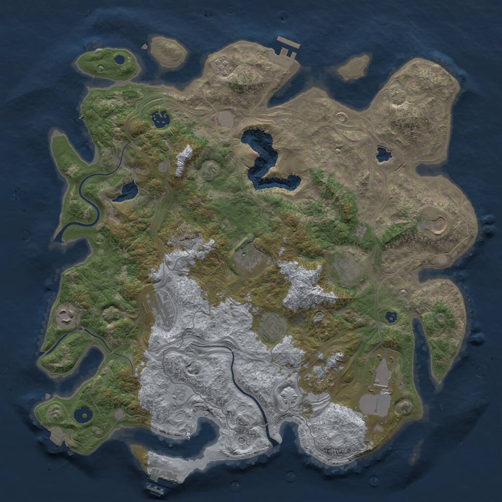 Rust Map: Procedural Map, Size: 4250, Seed: 780352597, 16 Monuments