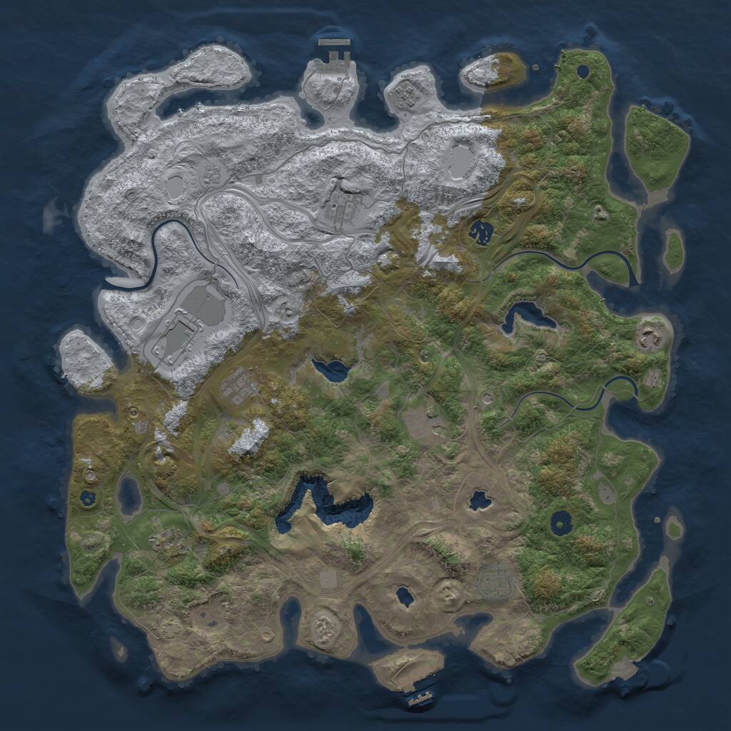 Rust Map: Procedural Map, Size: 4600, Seed: 9901354, 15 Monuments
