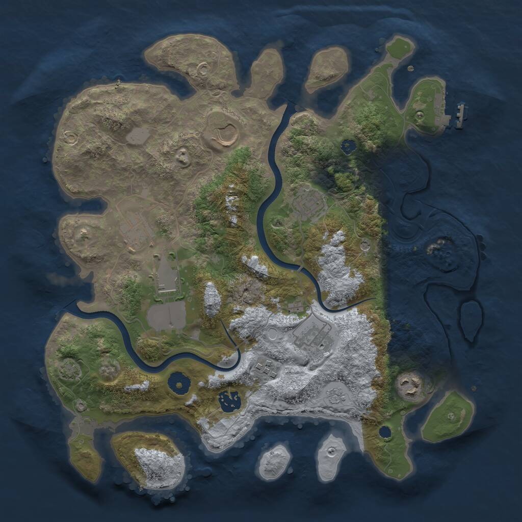 Rust Map: Procedural Map, Size: 3500, Seed: 1904741560, 13 Monuments