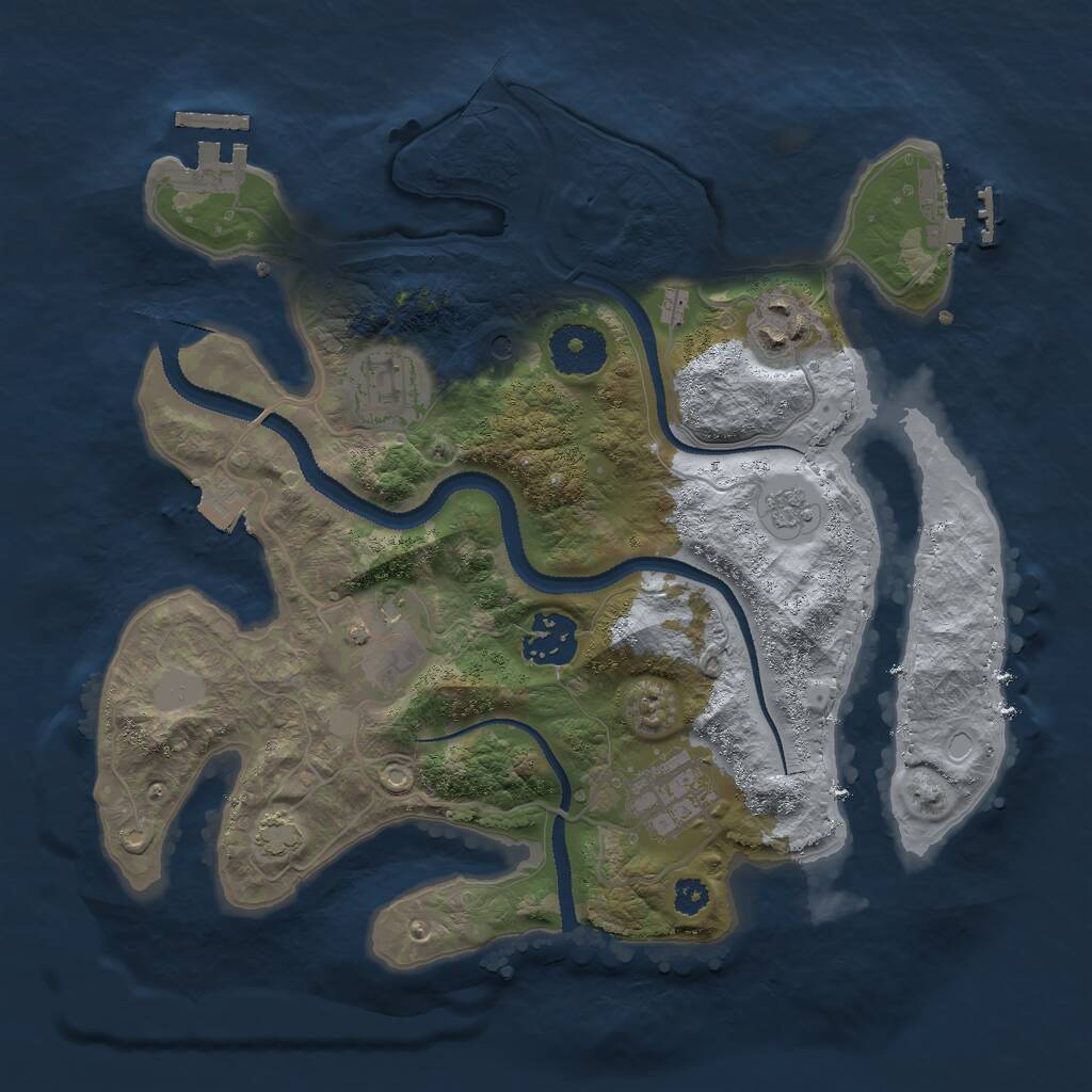 Rust Map: Procedural Map, Size: 3000, Seed: 1730533606, 11 Monuments