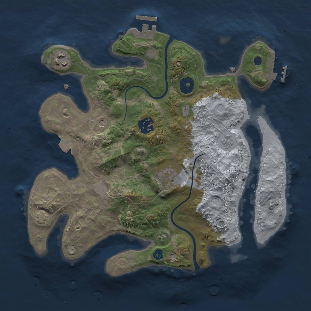 Rust Map: Procedural Map, Size: 3000, Seed: 1730533606, 9 Monuments