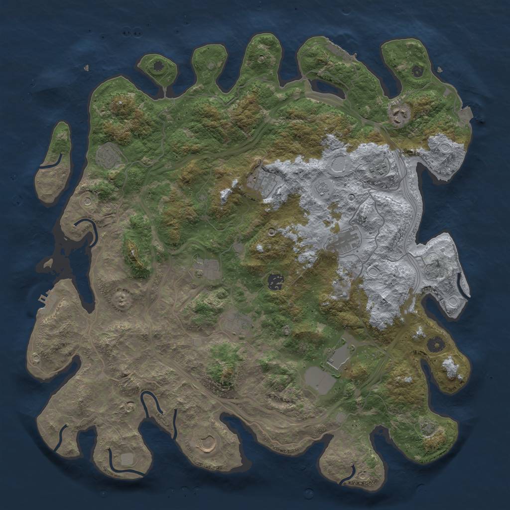 Rust Map: Procedural Map, Size: 4500, Seed: 1686578979, 18 Monuments