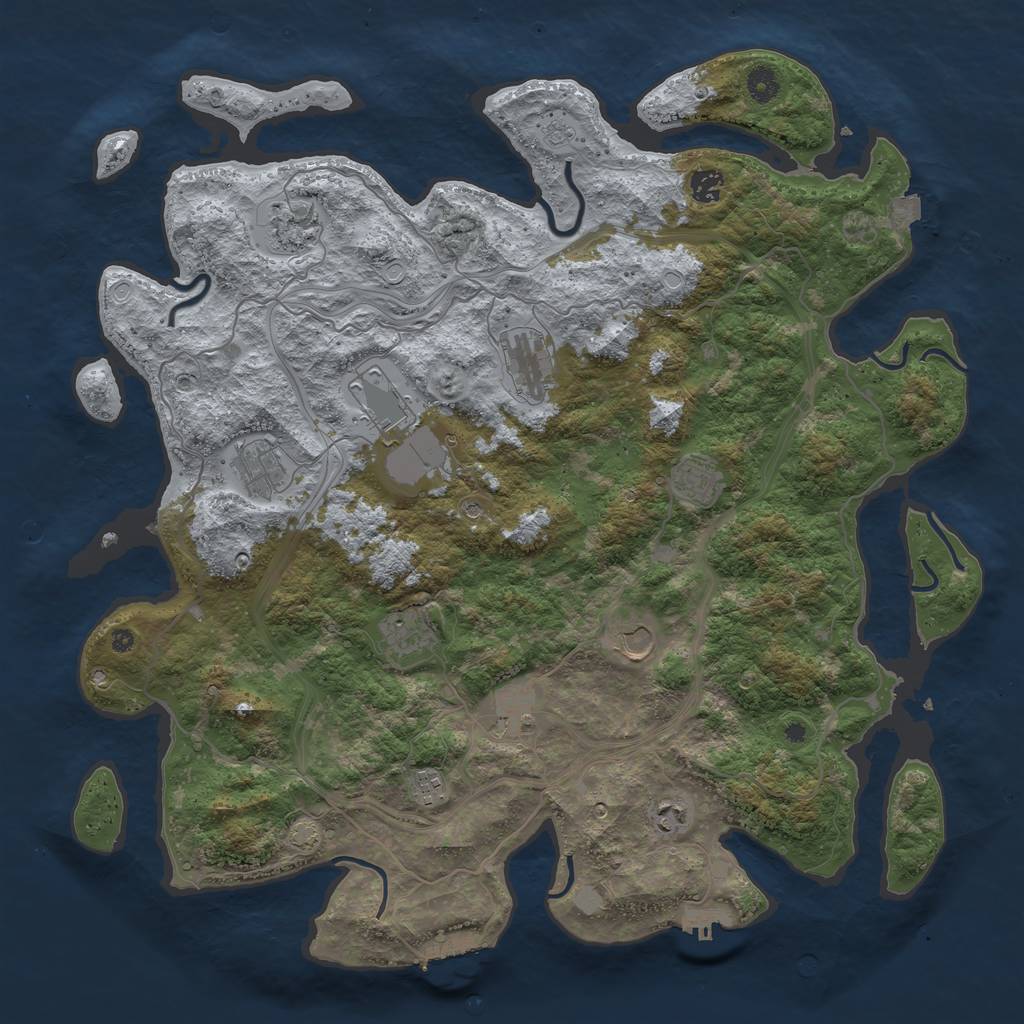 Rust Map: Procedural Map, Size: 4500, Seed: 774538, 19 Monuments
