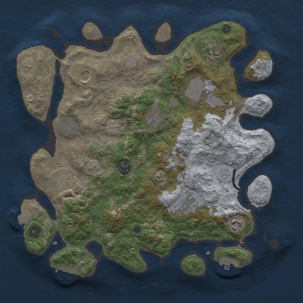 Rust Map: Procedural Map, Size: 3600, Seed: 98, 18 Monuments
