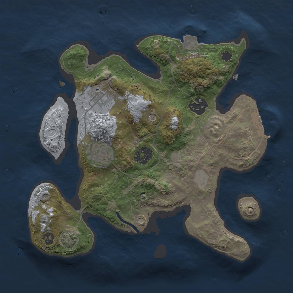 Rust Map: Procedural Map, Size: 2500, Seed: 259850466, 9 Monuments