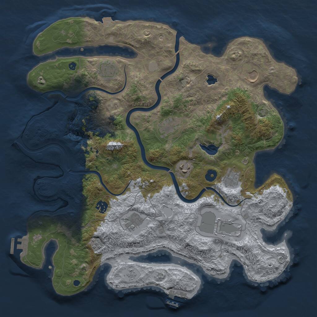 Rust Map: Procedural Map, Size: 4000, Seed: 1583291441, 15 Monuments
