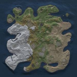 Thumbnail Rust Map: Procedural Map, Size: 3700, Seed: 1133610673, 18 Monuments