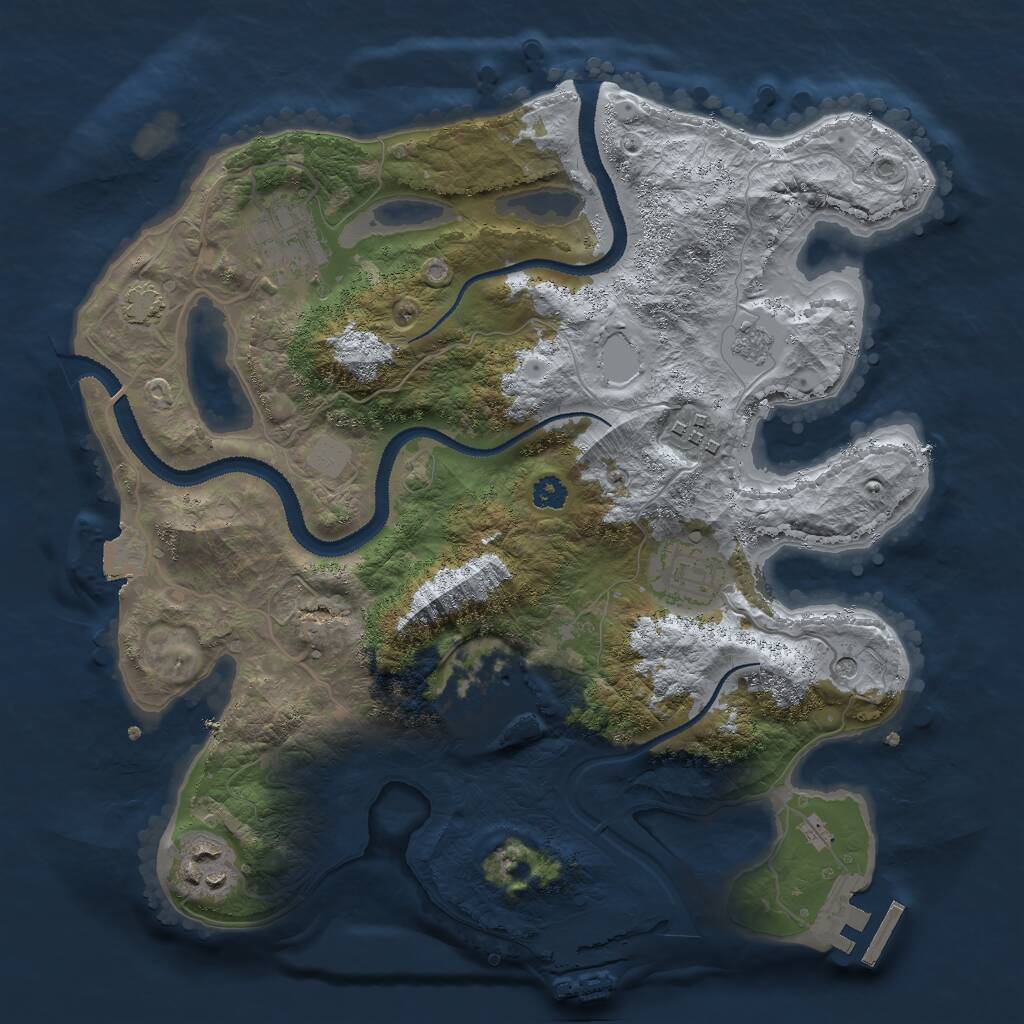 Rust Map: Procedural Map, Size: 3000, Seed: 1926012516, 11 Monuments