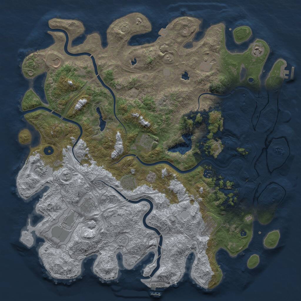 Rust Map: Procedural Map, Size: 4800, Seed: 299842308, 17 Monuments