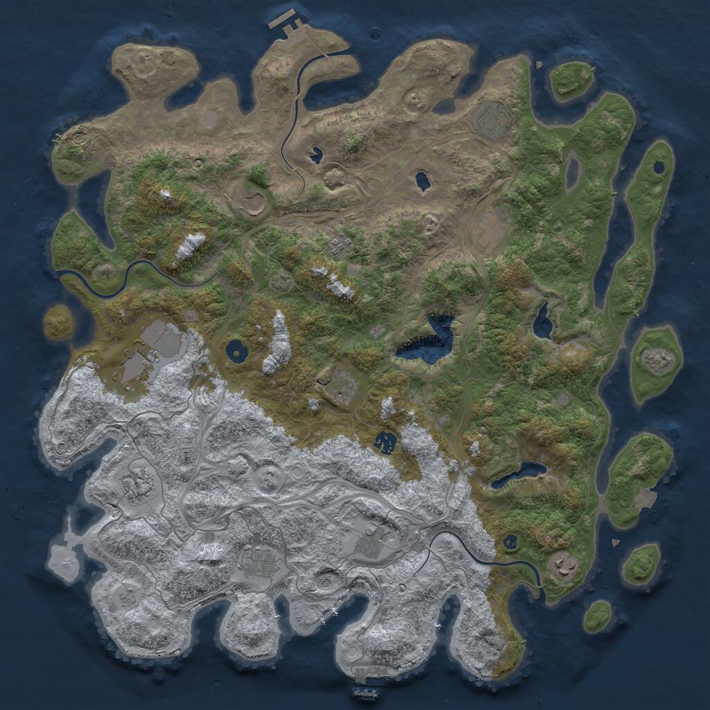 Rust Map: Procedural Map, Size: 4800, Seed: 299842308, 17 Monuments