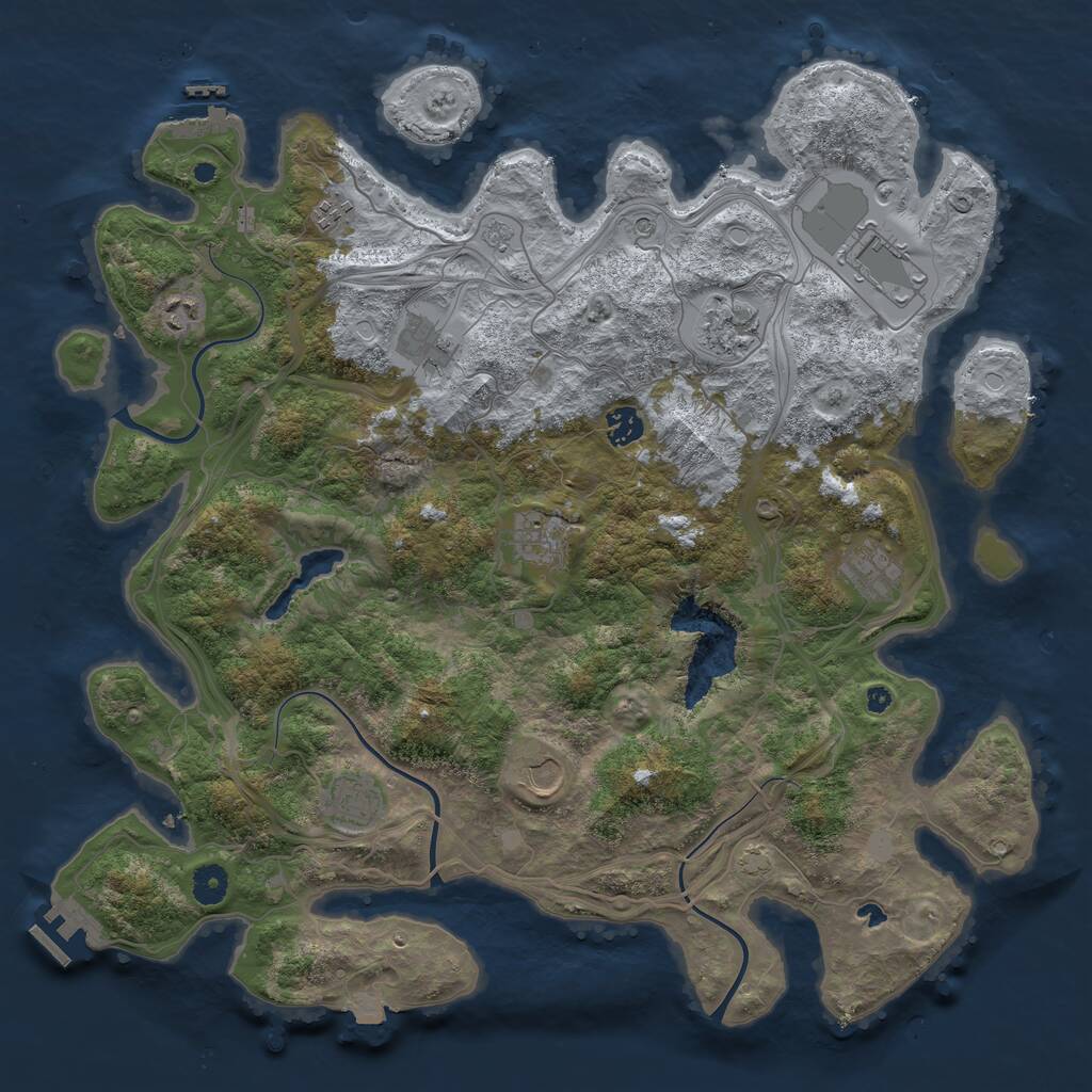 Rust Map: Procedural Map, Size: 4250, Seed: 23997962, 16 Monuments