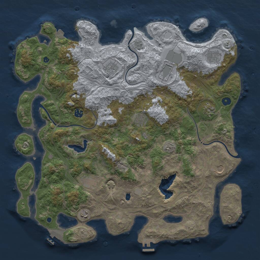 Rust Map: Procedural Map, Size: 4447, Seed: 241621655, 16 Monuments