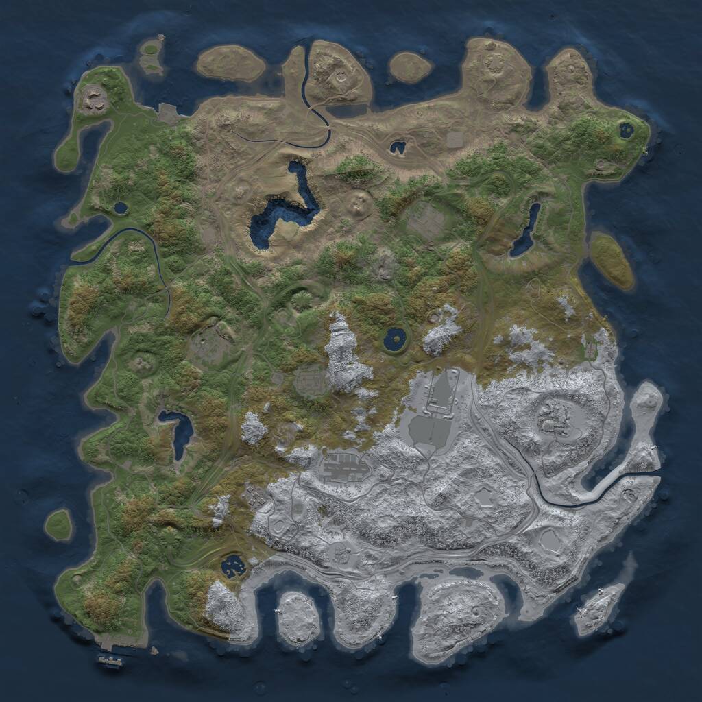 Rust Map: Procedural Map, Size: 4600, Seed: 2498105, 14 Monuments