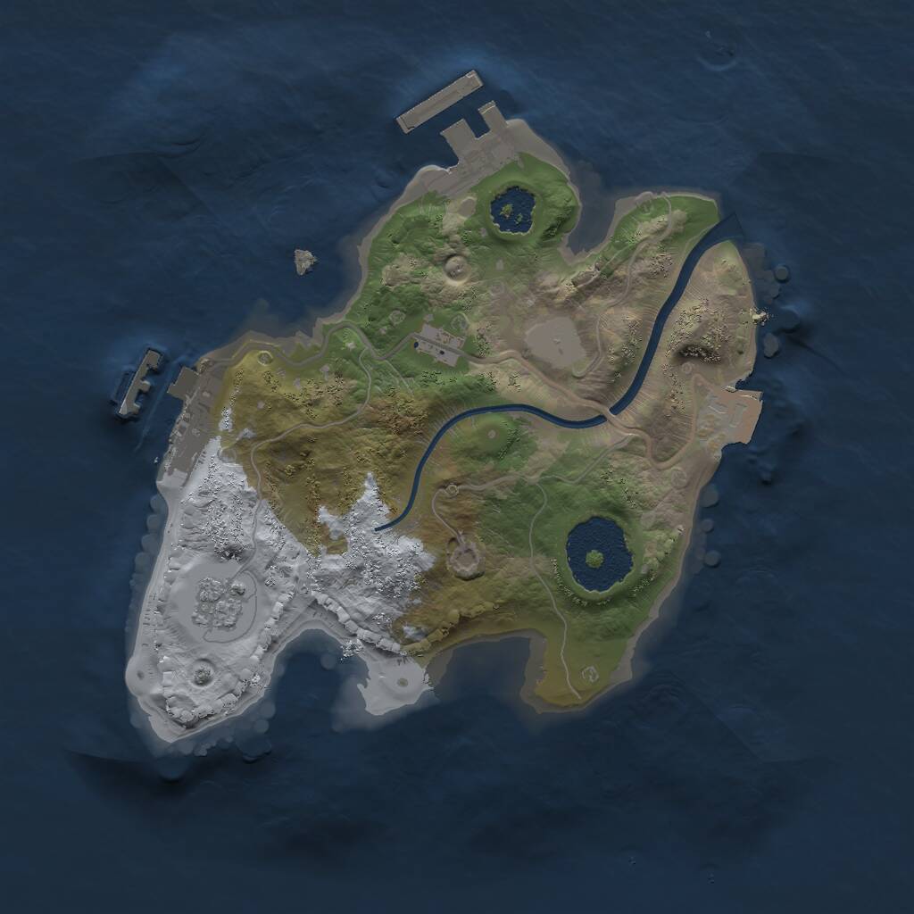 Rust Map: Procedural Map, Size: 2000, Seed: 123142, 4 Monuments