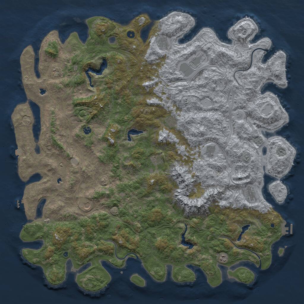 Rust Map: Procedural Map, Size: 6000, Seed: 1578115899, 17 Monuments