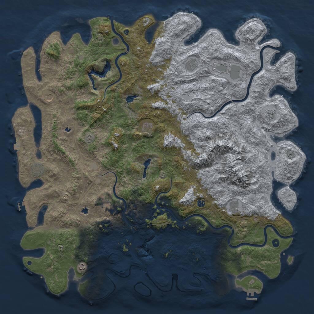Rust Map: Procedural Map, Size: 6000, Seed: 1578115899, 17 Monuments