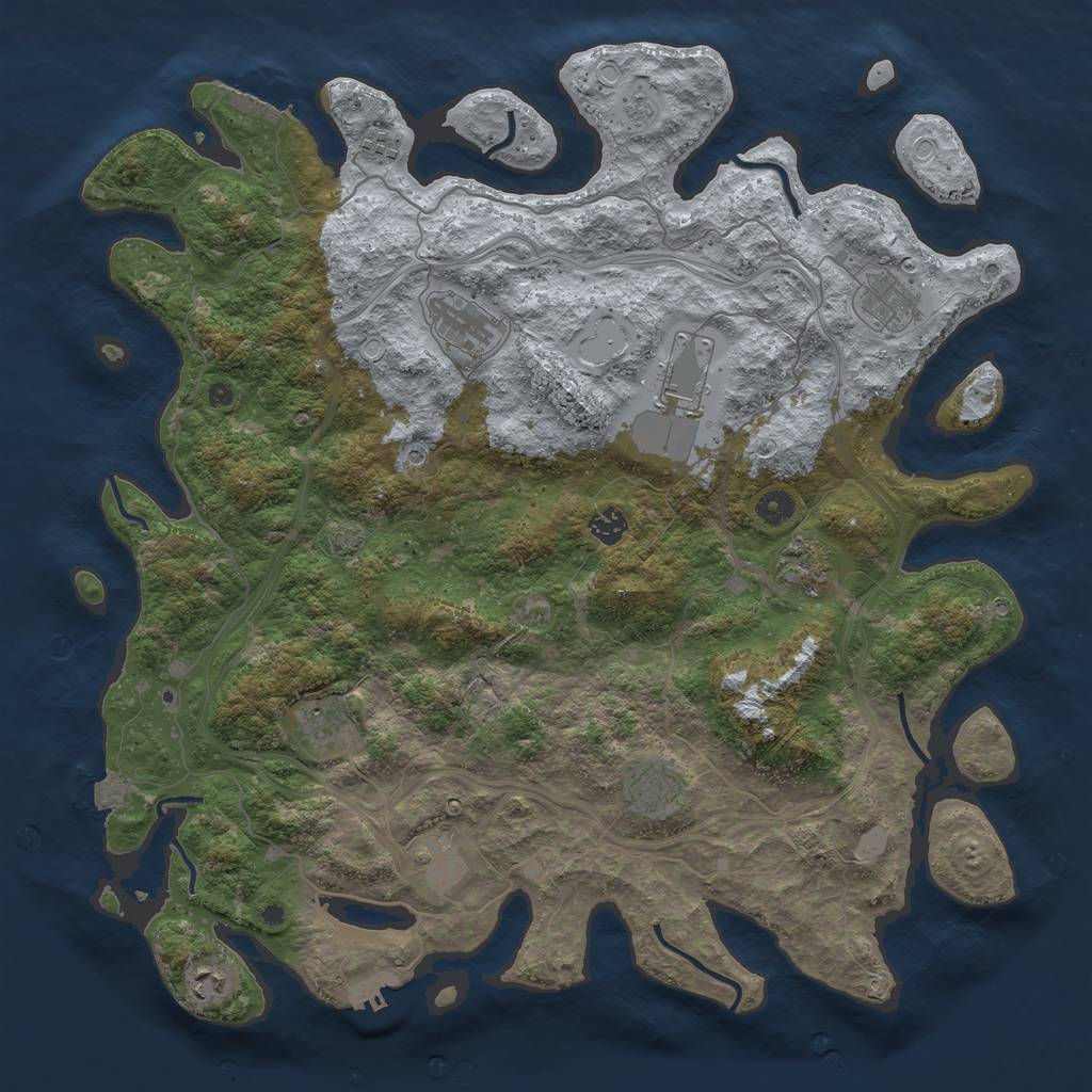Rust Map: Procedural Map, Size: 4500, Seed: 642465932, 18 Monuments