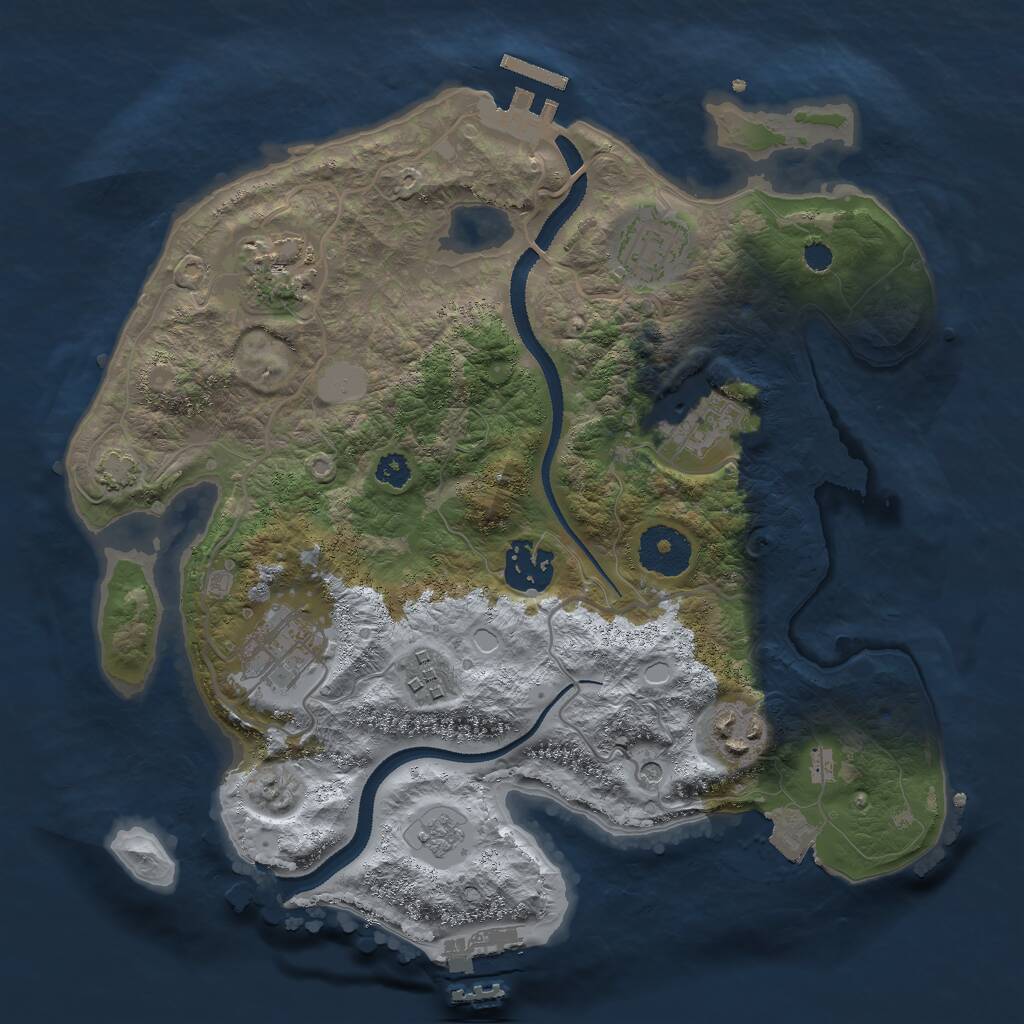 Rust Map: Procedural Map, Size: 3000, Seed: 1095671697, 13 Monuments