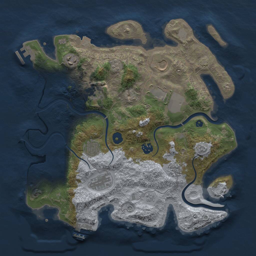 Rust Map: Procedural Map, Size: 3500, Seed: 6789, 15 Monuments