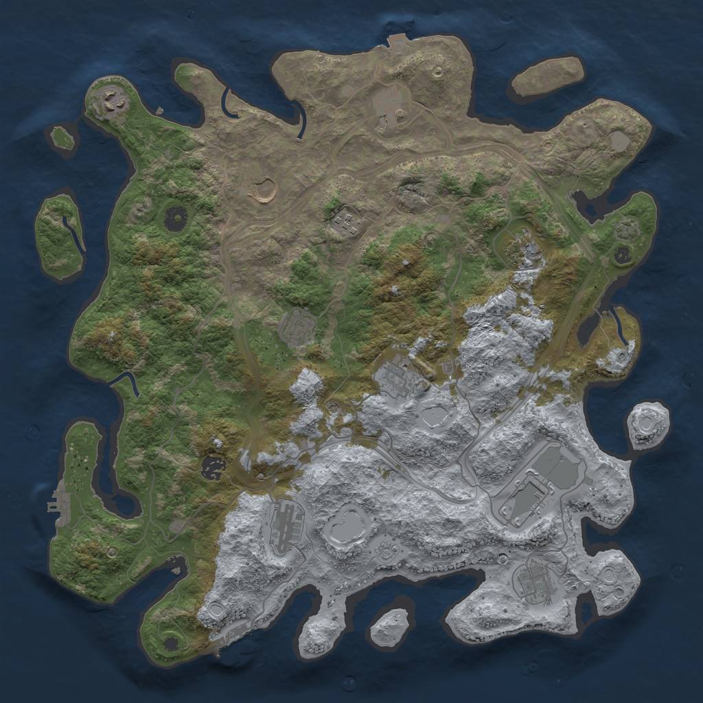 Rust Map: Procedural Map, Size: 4250, Seed: 2065295550, 19 Monuments