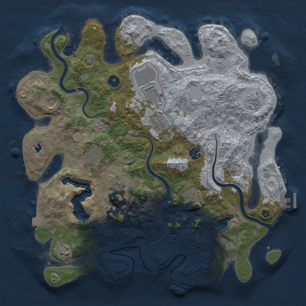 Rust Map: Procedural Map, Size: 4000, Seed: 1044379907, 16 Monuments