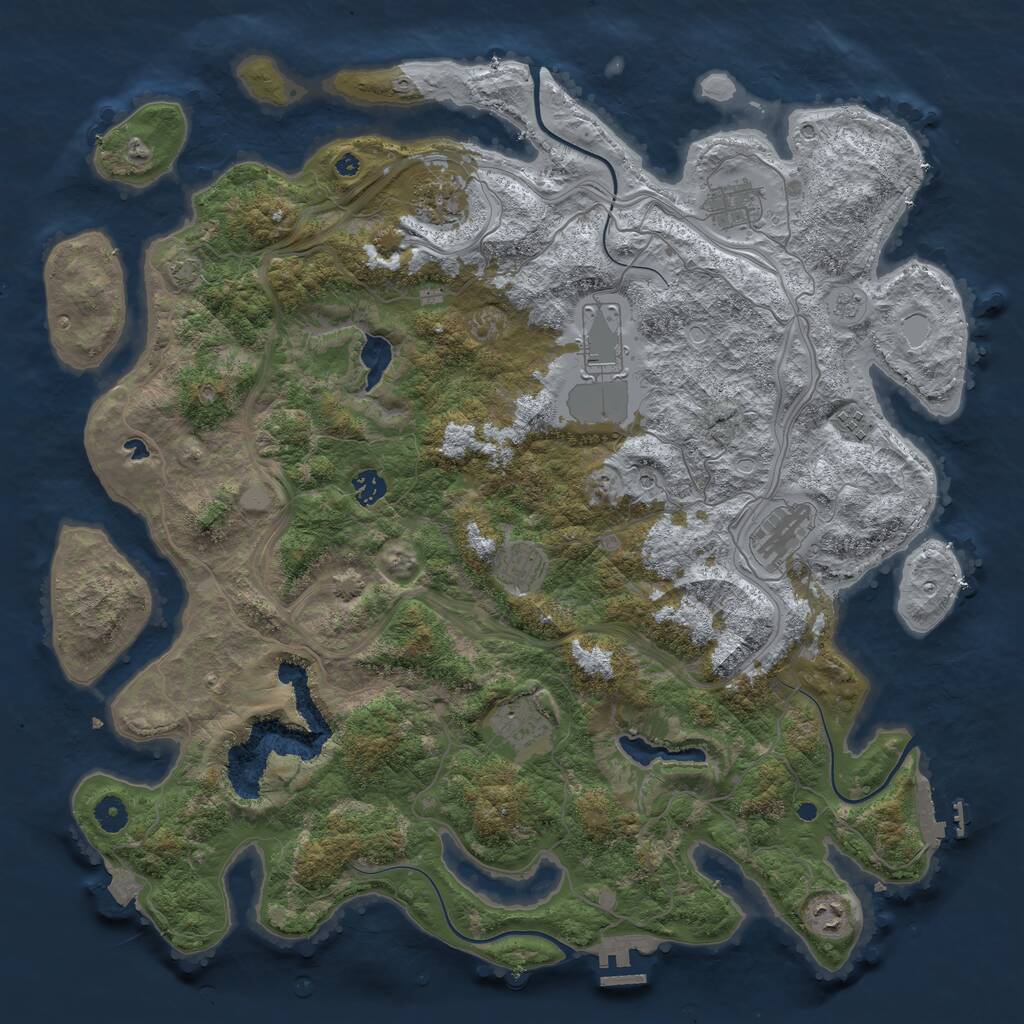 Rust Map: Procedural Map, Size: 4500, Seed: 672885886, 15 Monuments