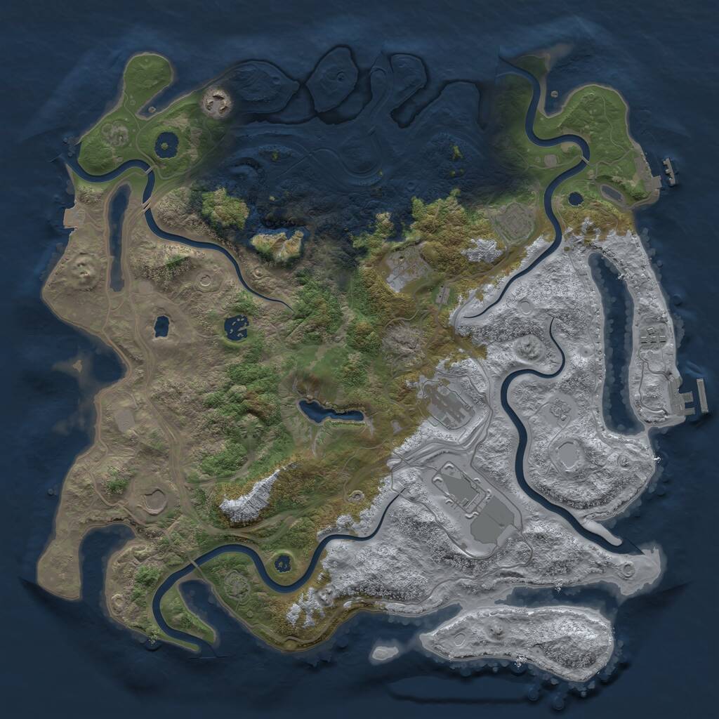 Rust Map: Procedural Map, Size: 4250, Seed: 855425467, 14 Monuments