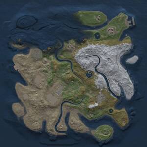 Thumbnail Rust Map: Procedural Map, Size: 3500, Seed: 1027242891, 12 Monuments