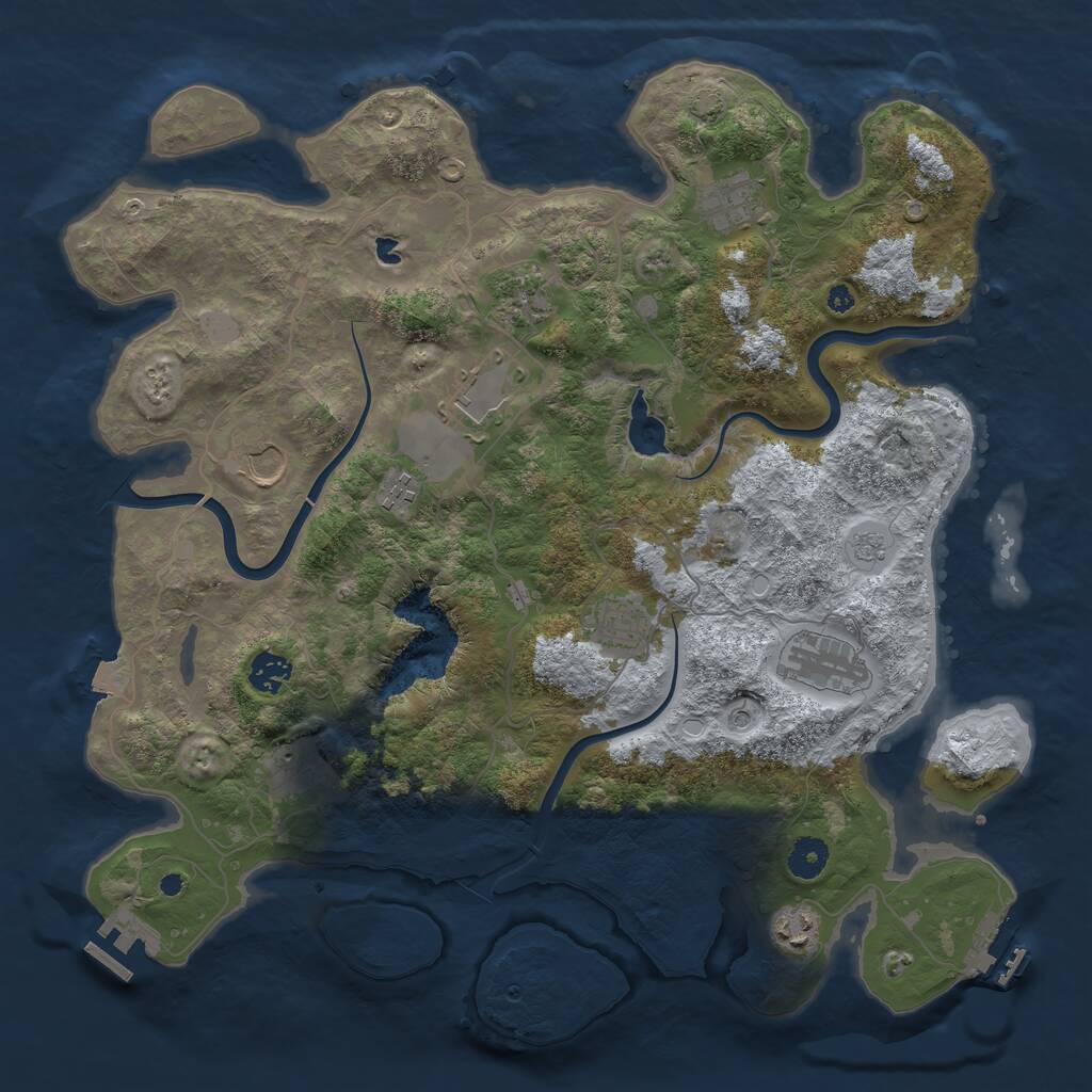 Rust Map: Procedural Map, Size: 4000, Seed: 1595820299, 16 Monuments