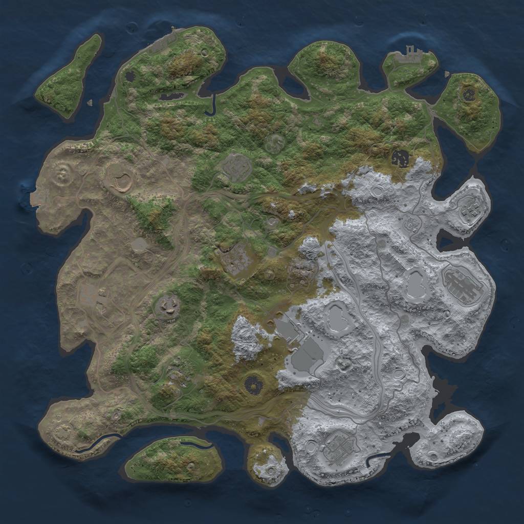 Rust Map: Procedural Map, Size: 4250, Seed: 18893983, 19 Monuments