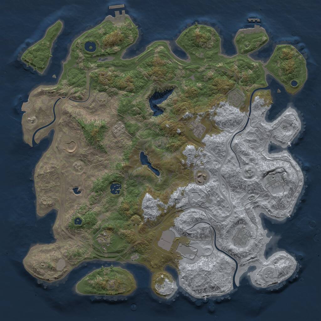 Rust Map: Procedural Map, Size: 4250, Seed: 18893983, 16 Monuments