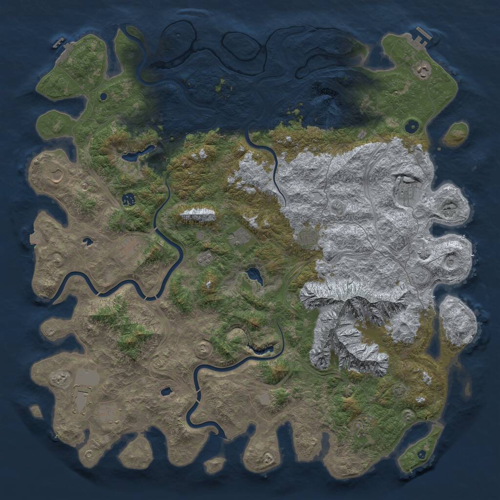 Rust Map: Procedural Map, Size: 5600, Seed: 9517535, 17 Monuments