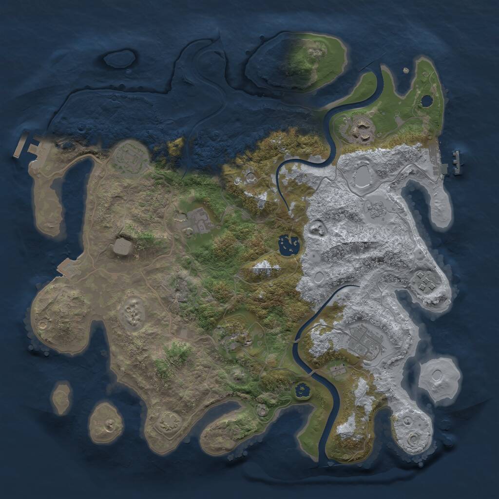 Rust Map: Procedural Map, Size: 3400, Seed: 1006741723, 13 Monuments