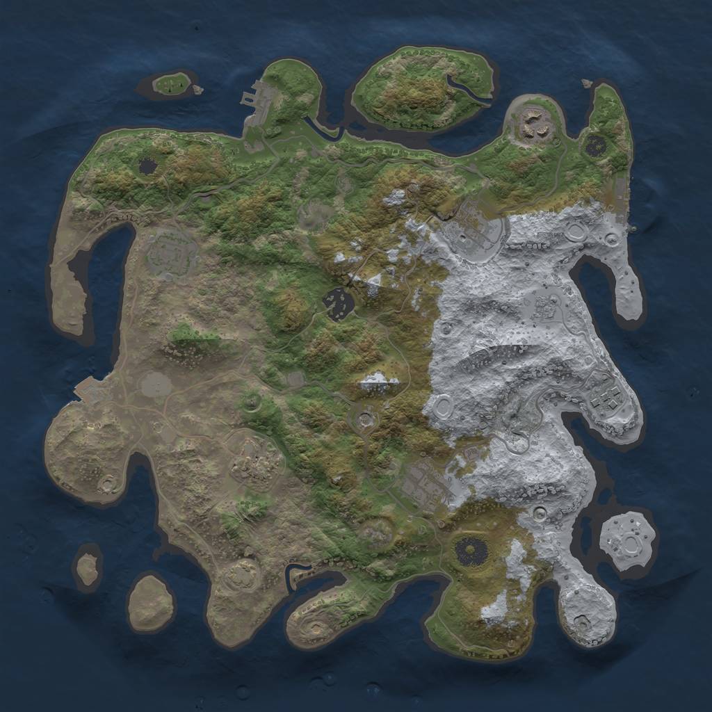 Rust Map: Procedural Map, Size: 3400, Seed: 1006741723, 15 Monuments