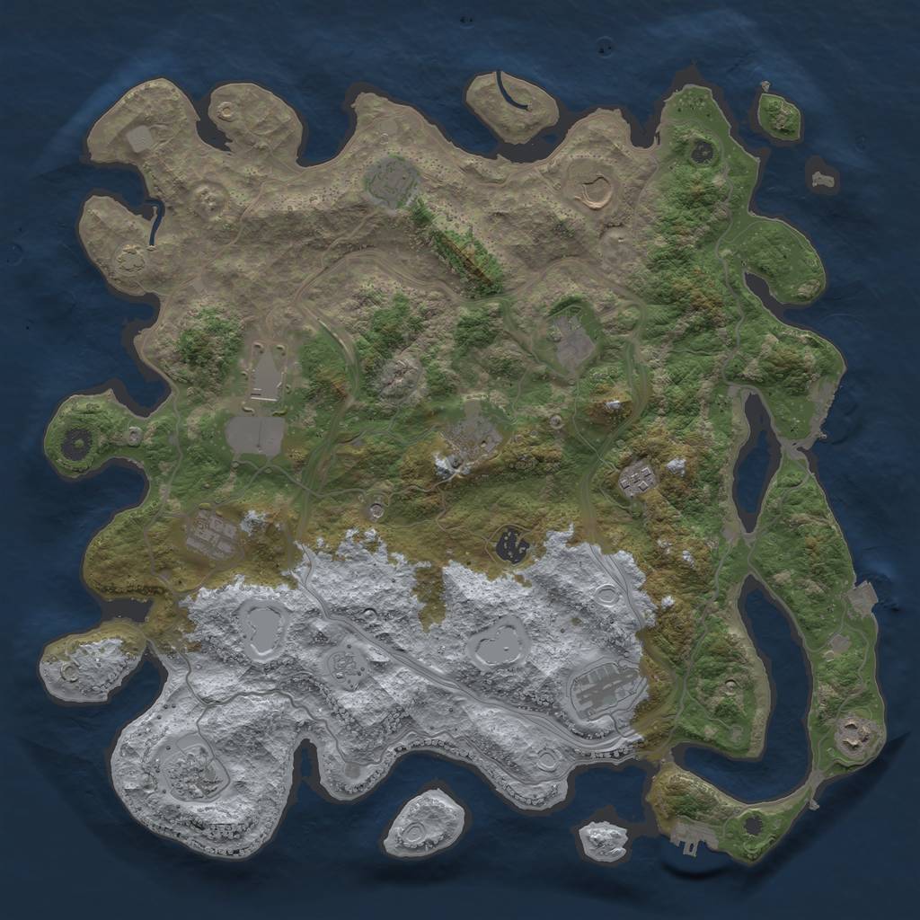 Rust Map: Procedural Map, Size: 4250, Seed: 838701464, 19 Monuments