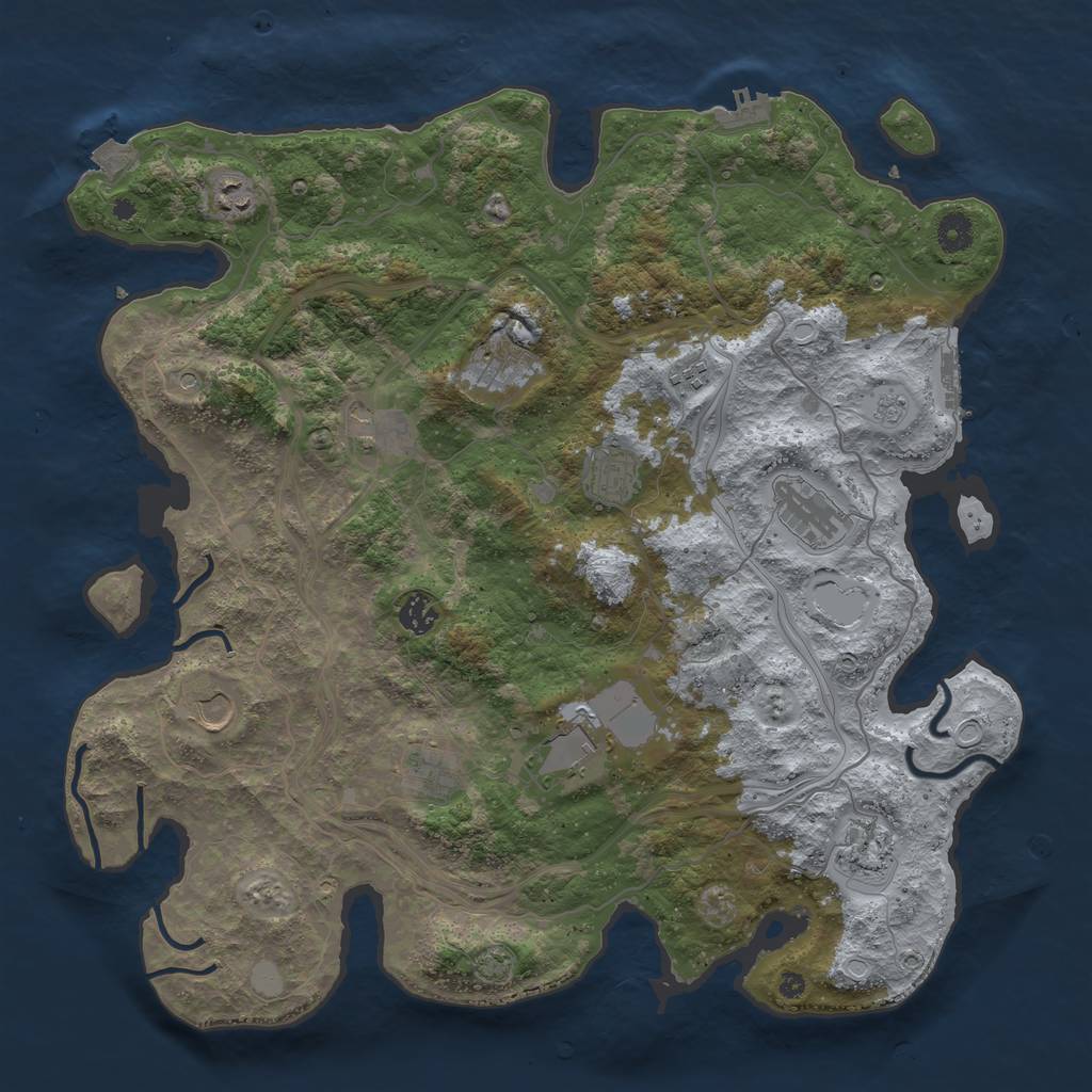 Rust Map: Procedural Map, Size: 4250, Seed: 1740027762, 19 Monuments