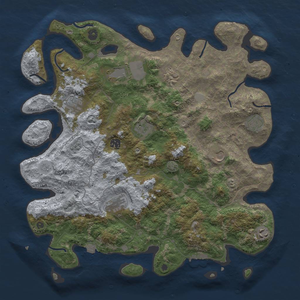 Rust Map: Procedural Map, Size: 4155, Seed: 1344, 17 Monuments