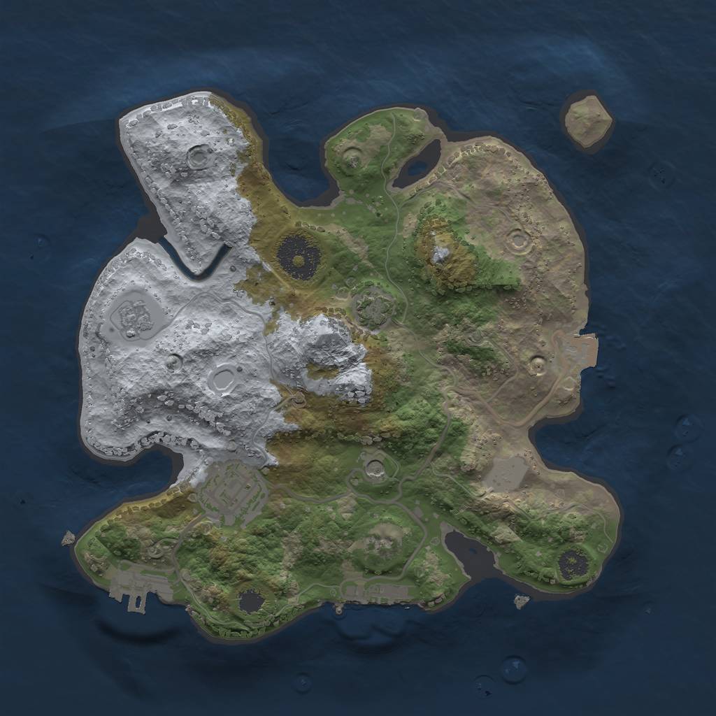 Rust Map: Procedural Map, Size: 2500, Seed: 643045446, 9 Monuments