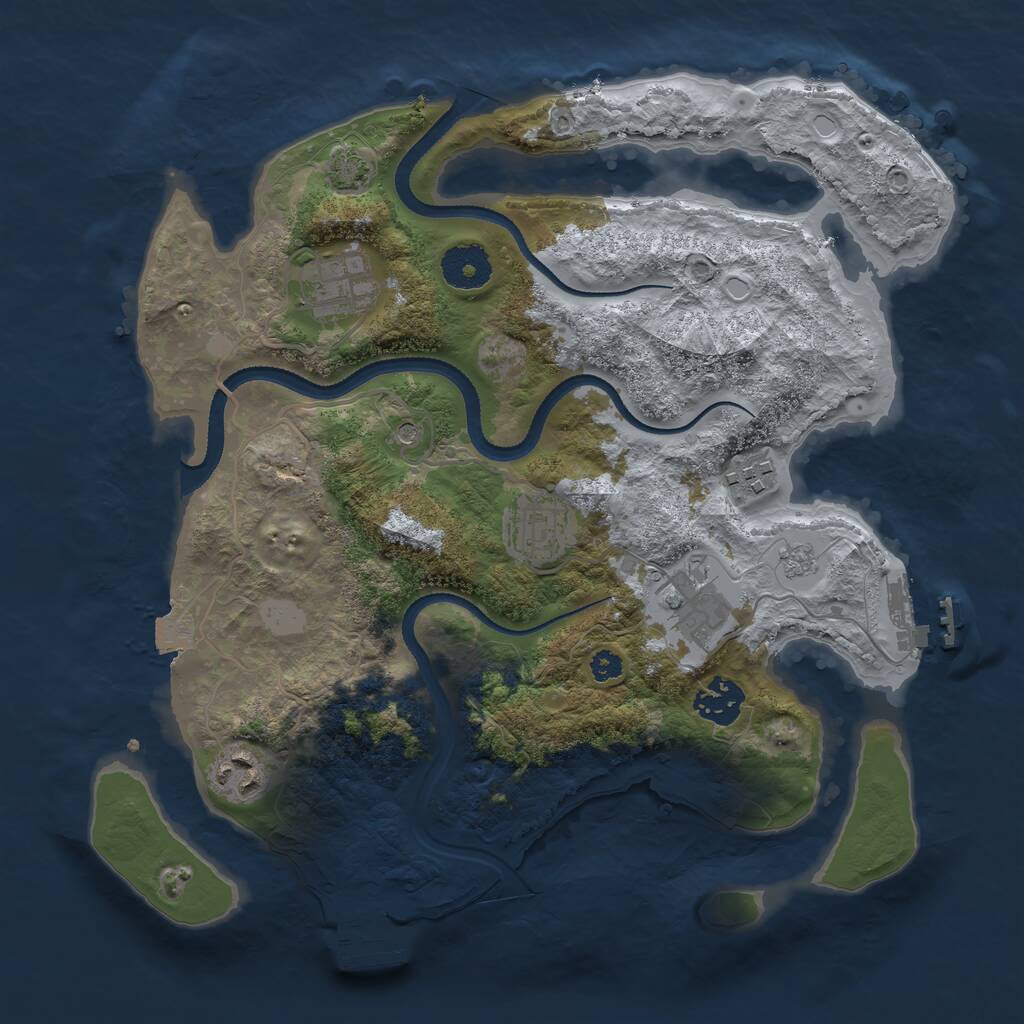 Rust Map: Procedural Map, Size: 3250, Seed: 252955902, 12 Monuments