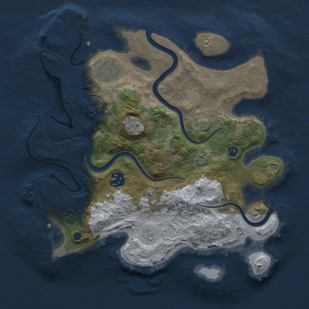 Rust Map: Procedural Map, Size: 3000, Seed: 39849135, 8 Monuments