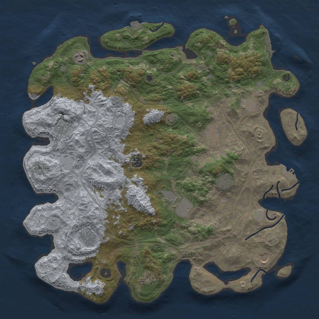 Rust Map: Procedural Map, Size: 4500, Seed: 7622, 19 Monuments