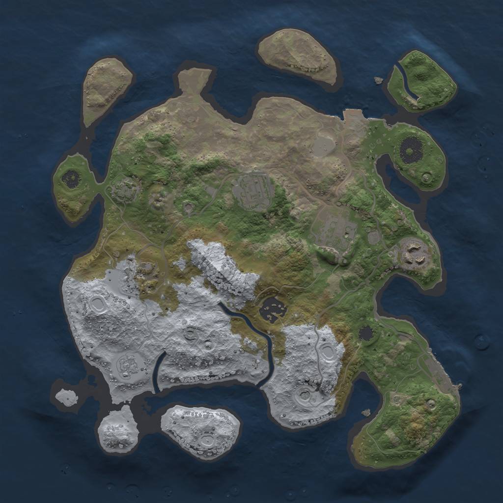 Rust Map: Procedural Map, Size: 3000, Seed: 1499344797, 12 Monuments