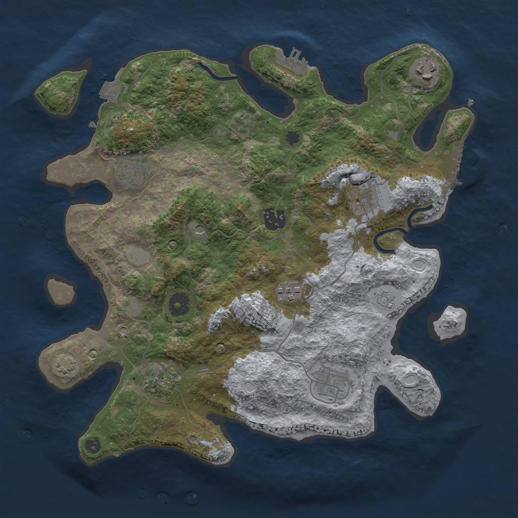 Rust Map: Procedural Map, Size: 3400, Seed: 89827425, 15 Monuments