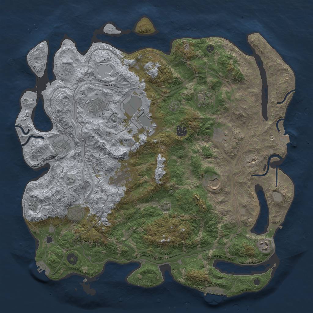 Rust Map: Procedural Map, Size: 4250, Seed: 1521300631, 19 Monuments