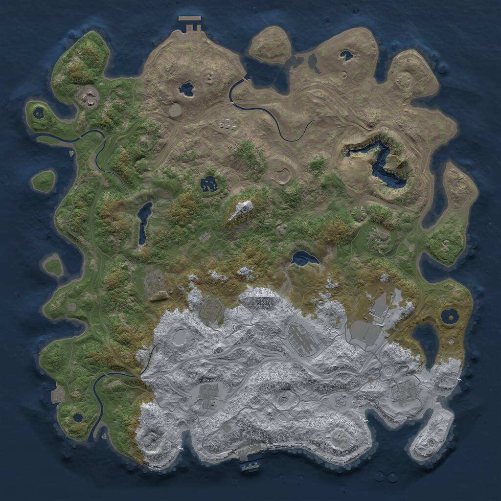 Rust Map: Procedural Map, Size: 4500, Seed: 9872, 17 Monuments