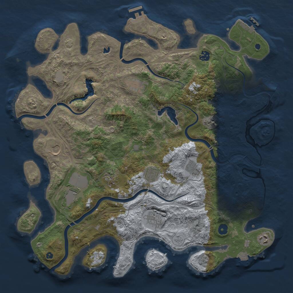 Rust Map: Procedural Map, Size: 4250, Seed: 937599929, 16 Monuments