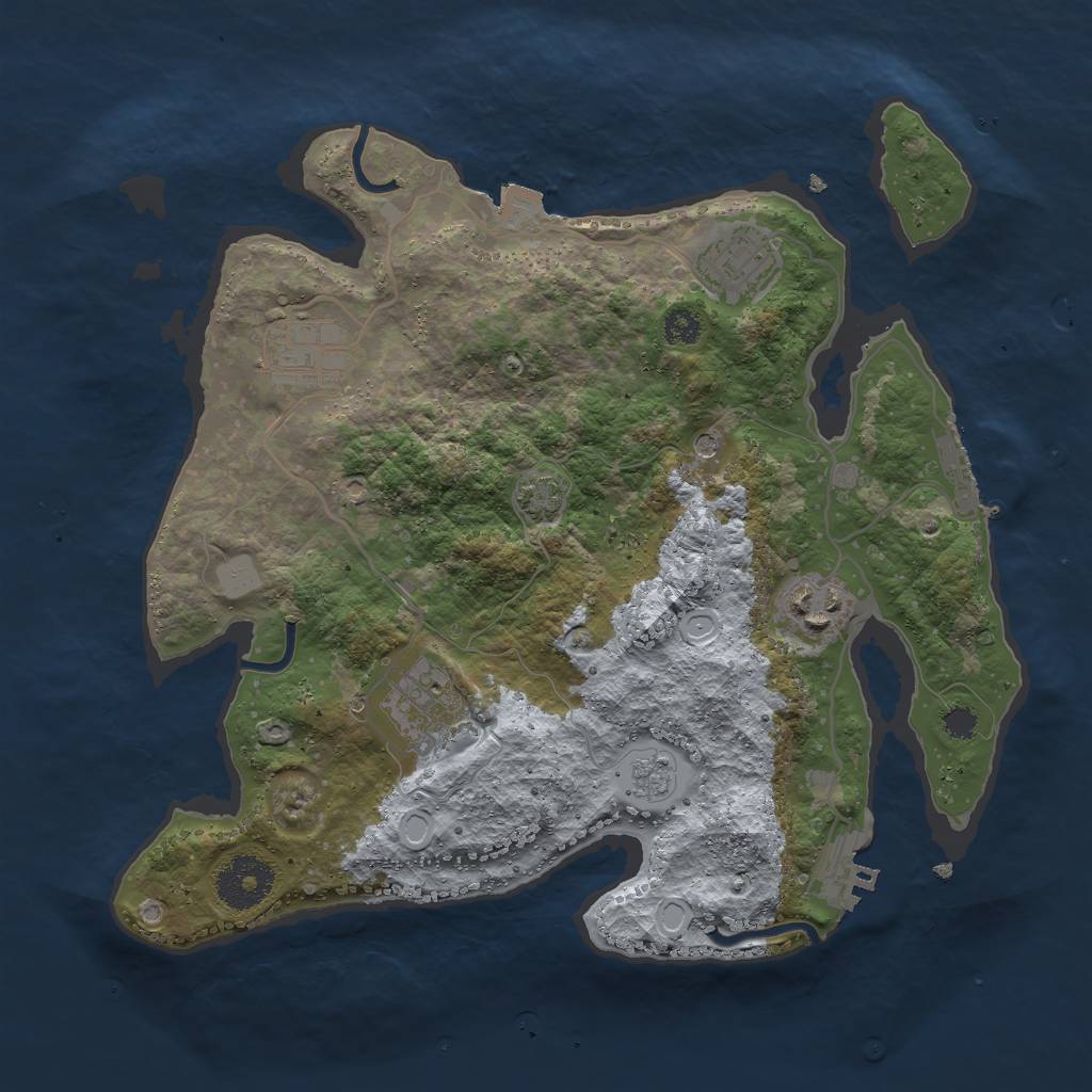 Rust Map: Procedural Map, Size: 3000, Seed: 1458847565, 12 Monuments