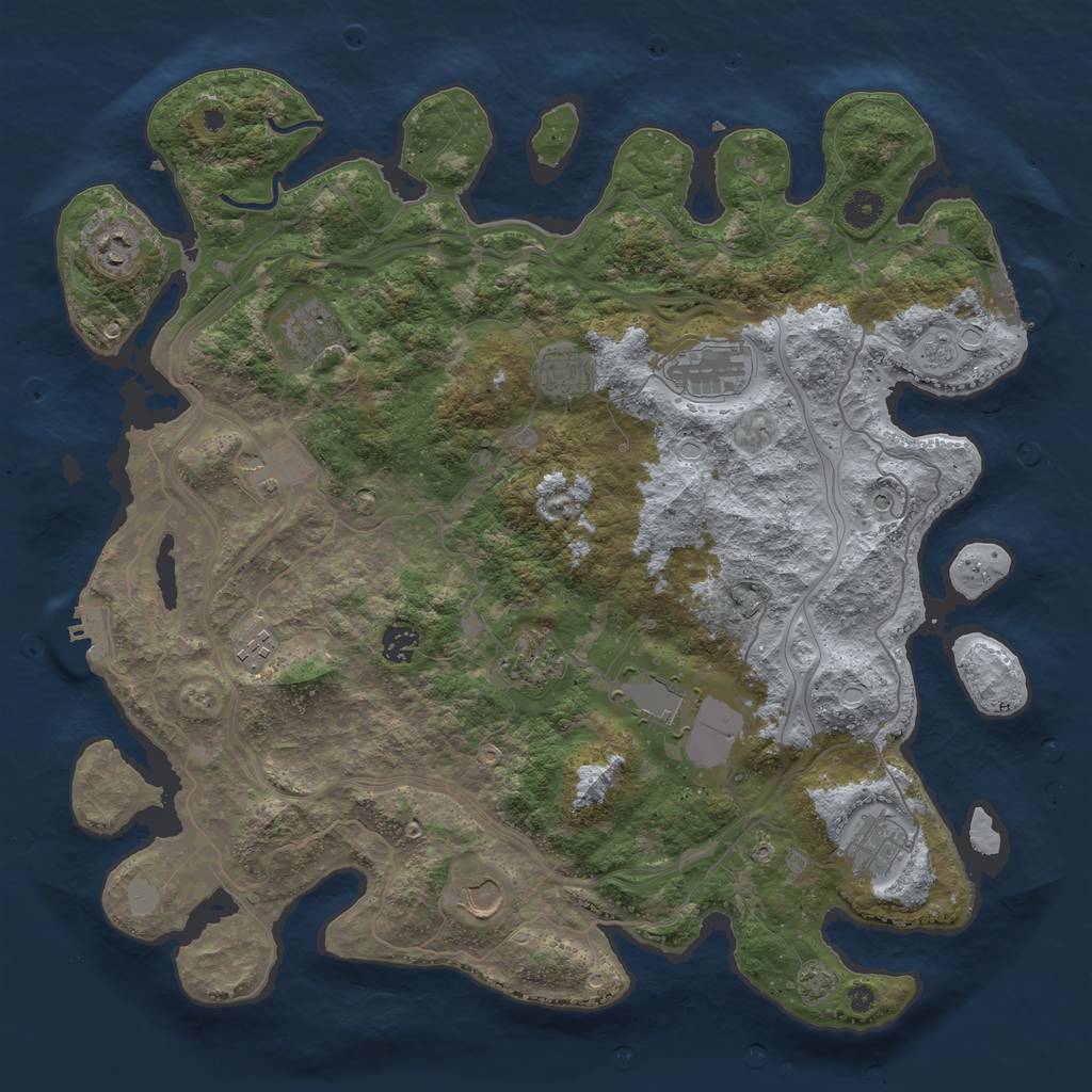 Rust Map: Procedural Map, Size: 4250, Seed: 1673178672, 19 Monuments