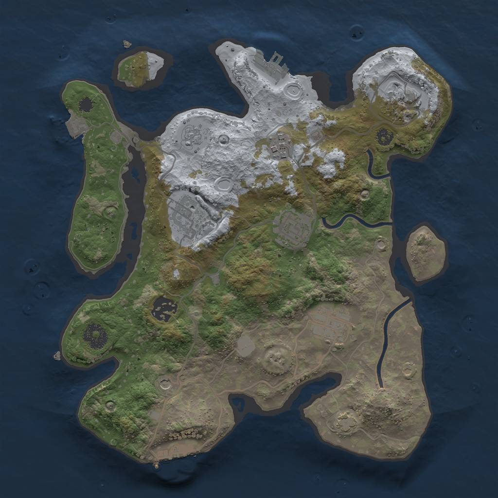 Rust Map: Procedural Map, Size: 3000, Seed: 454414, 14 Monuments