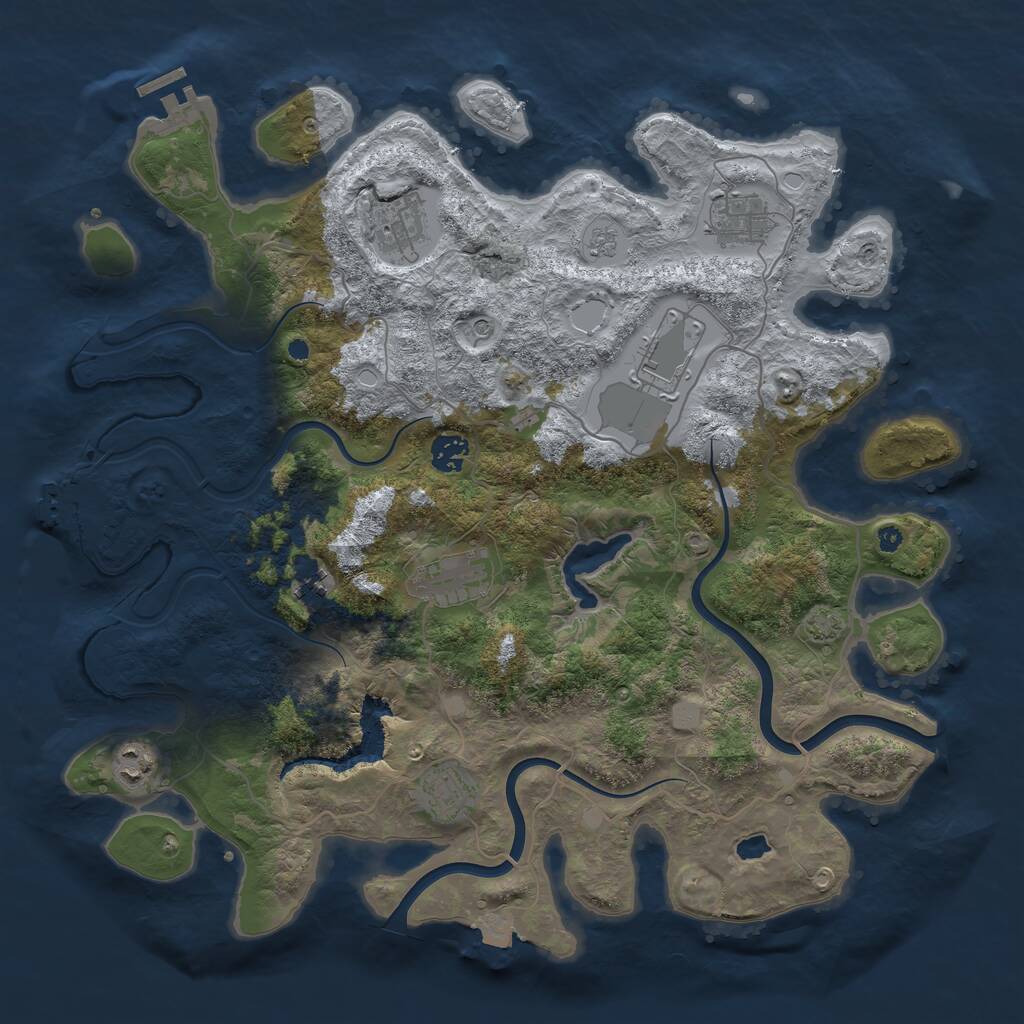 Rust Map: Procedural Map, Size: 4000, Seed: 13814, 14 Monuments
